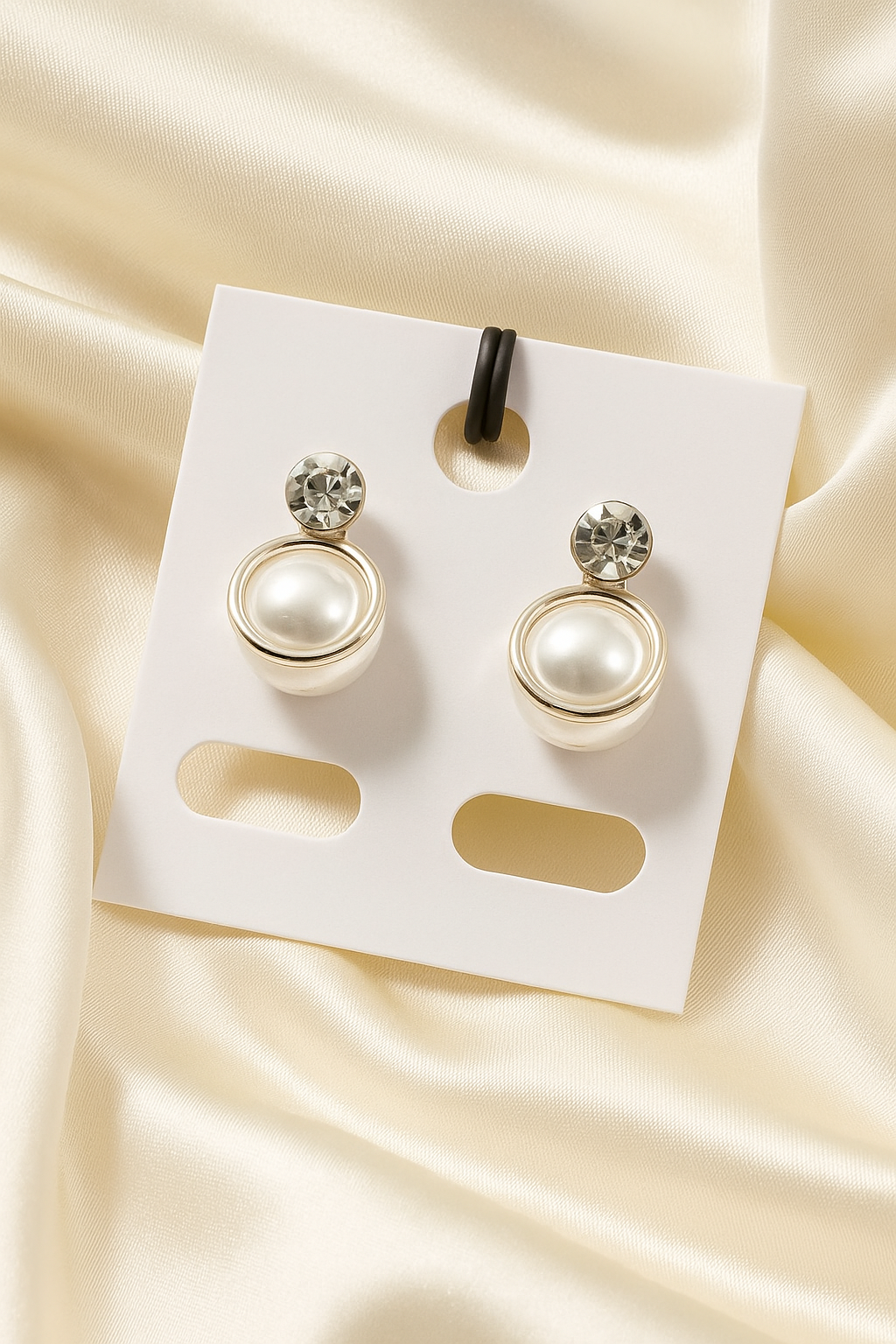 Luna Glow – Pearl & Crystal Button Earrings