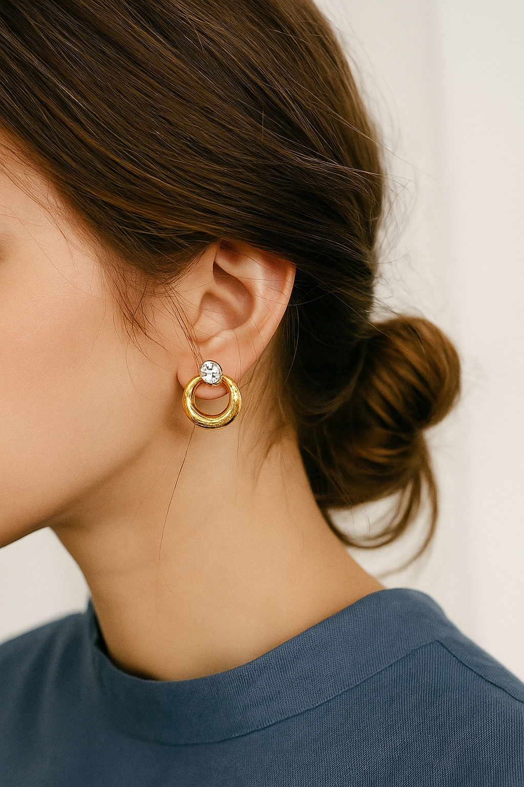 Golden Halo Crystal Studs