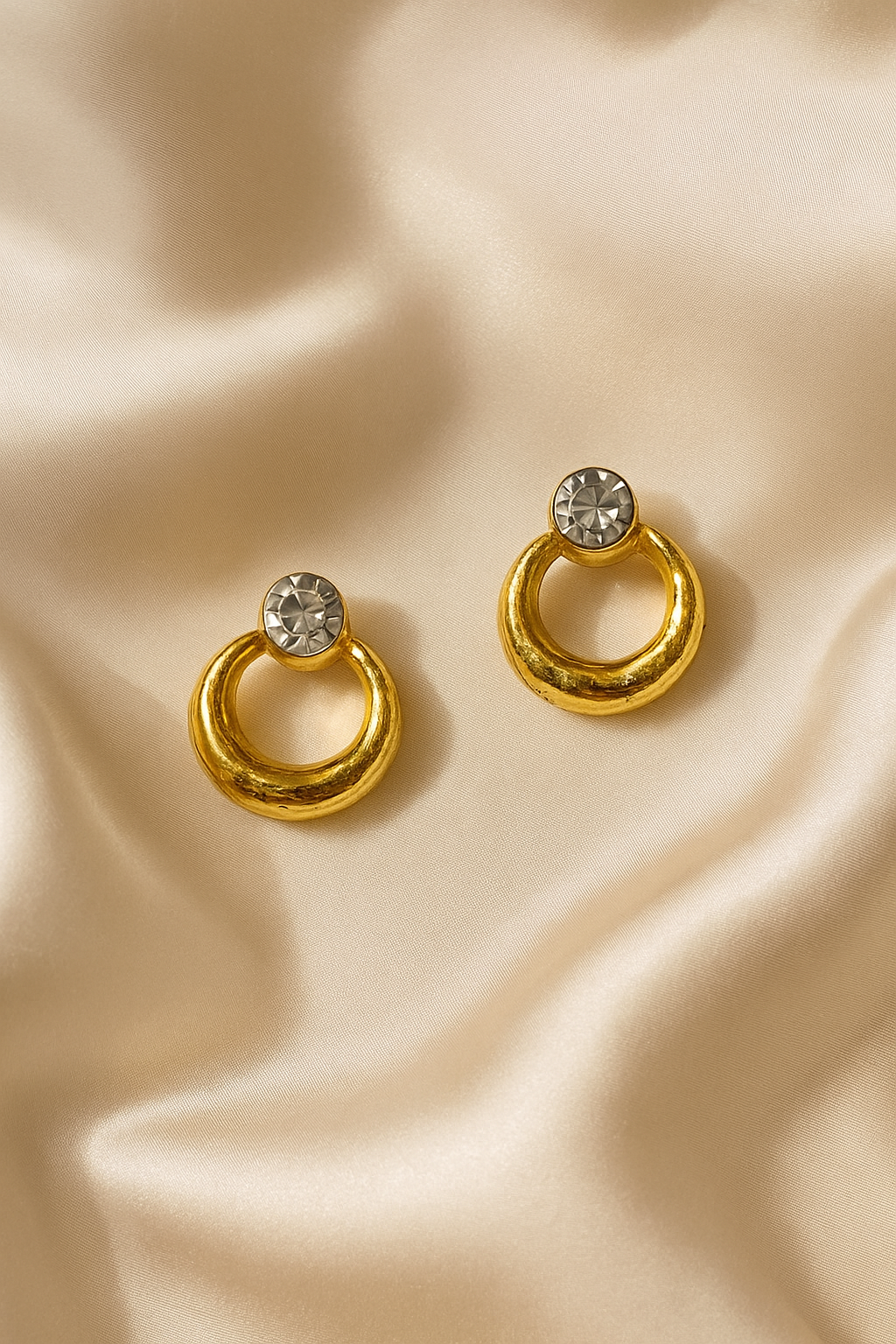 Golden Halo Crystal Studs