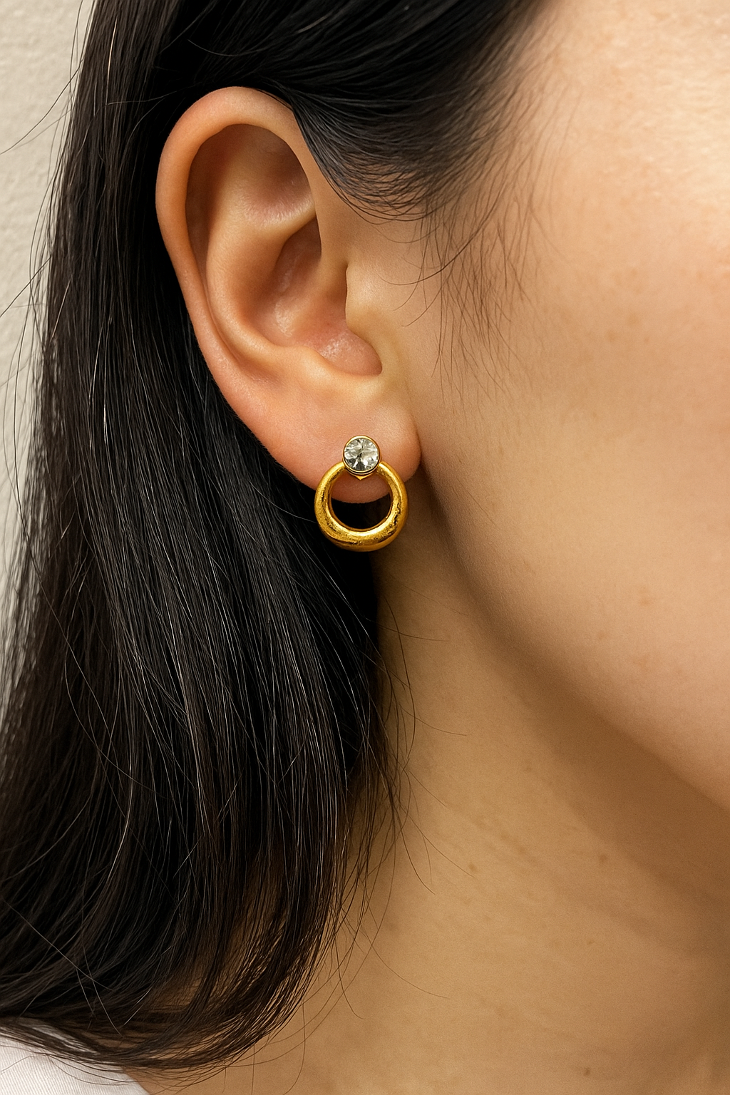 Golden Halo Crystal Studs
