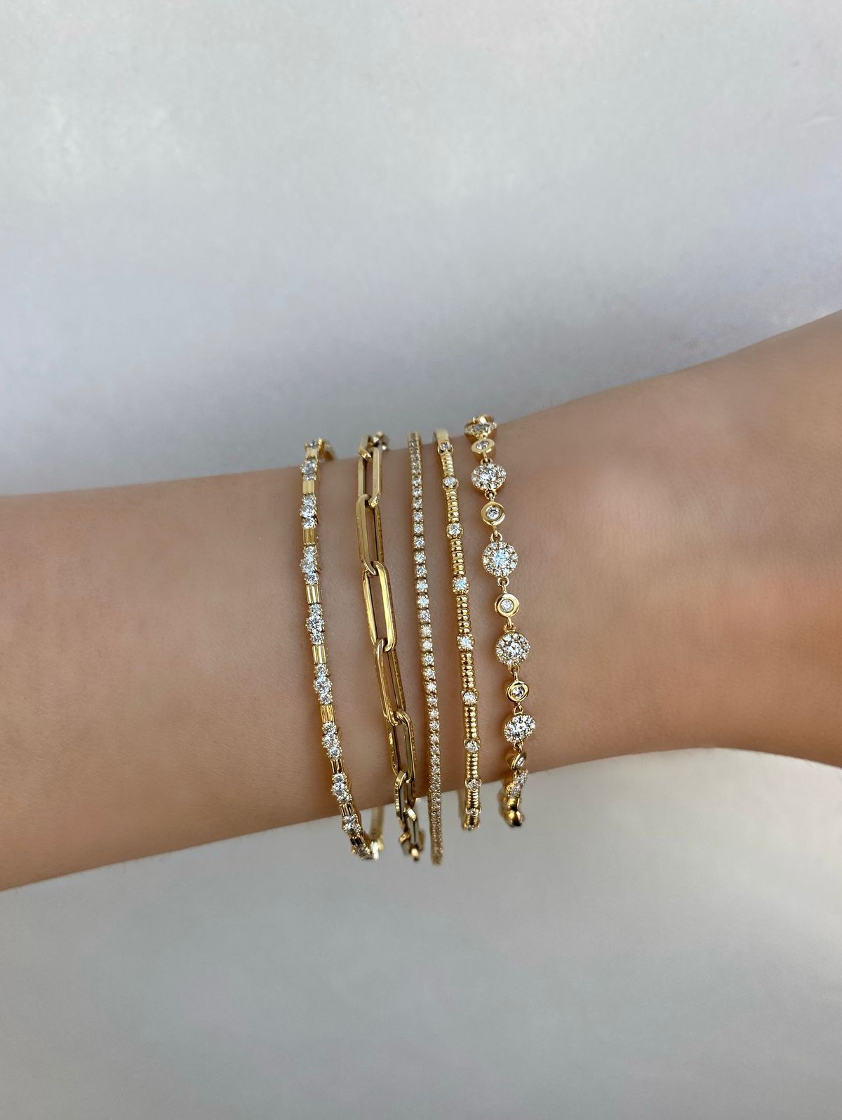 Anti-Tarnish Triple Line Crystal Bangle Bracelet