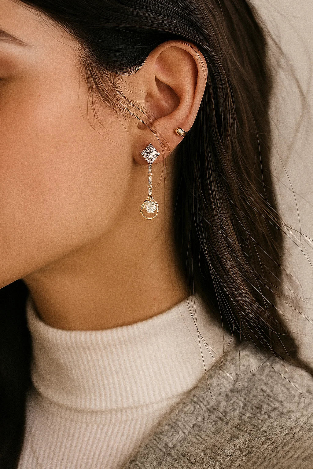 Noor Anti-Tarnish Mini Crystal Danglers